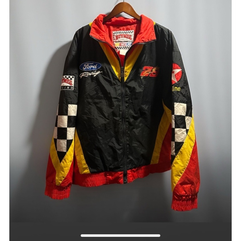 Ernie Irvan Nutmeg Nascar Jacket size XL/Large Texaco Havoline Ford Racing